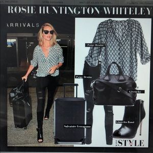 PAIGE Ikat-Print Blue and White Blouse